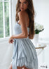 Boho Cotton and Linen Ruffled Tie-neck Dress
